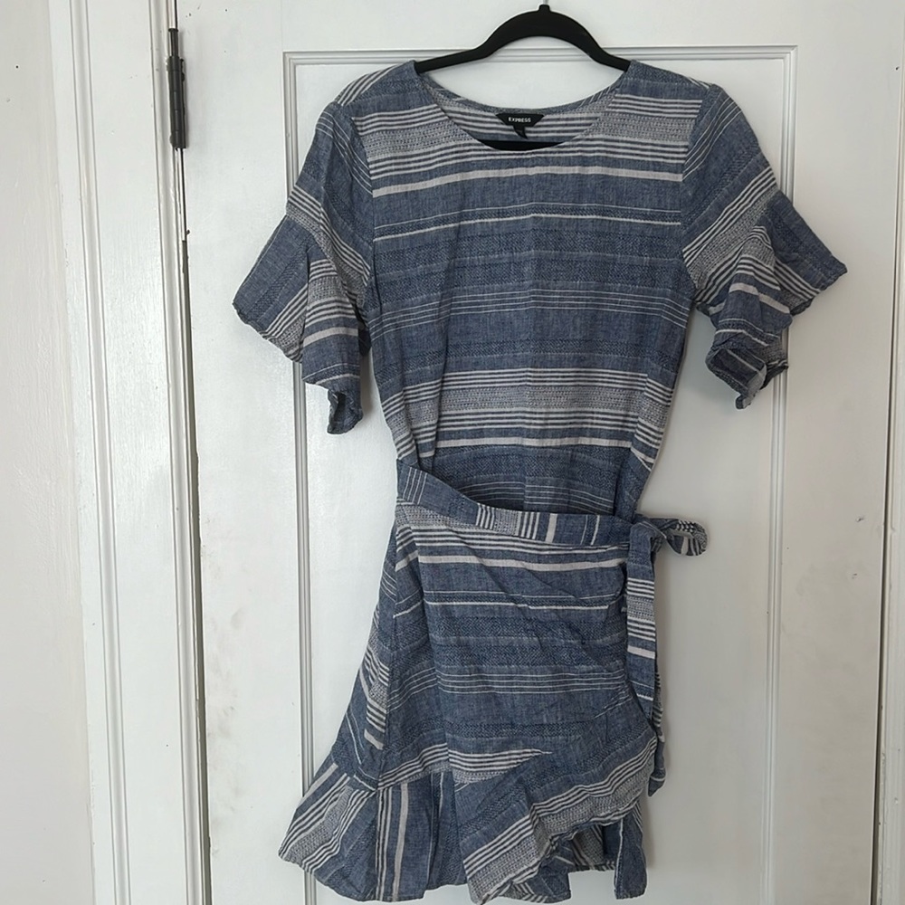 Linen Denim Ruffle dress